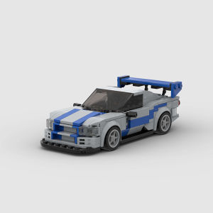 MOC NISSAN Skyline GTR R34 Super Sports Cars Building Blocks Toys For Kids Boys And Girls Compatible With Lego Technic Bricks