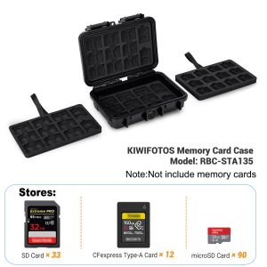 Kiwotos ที่เก็บของการ์ดความจำความจุขนาดใหญ่76การ์ด SD ขนาดเล็ก22การ์ด SD และ16 CFexpress Type-B/ การ์ด XQD การออกแบบและเปลือกที่ทนทานถุงมือช่าง