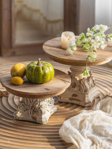 แท่นประดับตกแต่งไม้แขวนแบบมีลวดลายกลม สไตล์อเมริกัน เครื่องประดับตกแต่งห้องพักสำหรับบ้าน แท่นวางเครื่องหอม