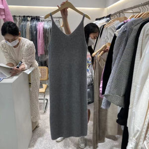 Dongda Gate 2025 Spring Summer New Fashion Ageless Slim Fit Sleeveless V Neck Strapless Dress Women mid Length a Line Skirt