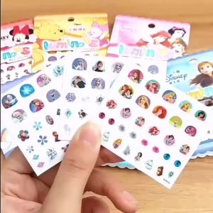 Kids Girl Nail Stickers 3D Princess Nail Art Decoration Cartoon Stickers With Luminous LED light