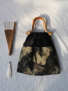 Retro Bamboo Node Handbag New Chinese Style Original Design Wooden Handle National Trend Small Minority Hanfu Bag