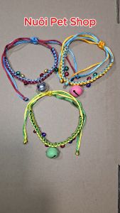 Vòng cổ đan tay chuông đẹp cho mèo vòng cổ cho mèo vòng cổ 1 chuông - Nuôi Pet Shop