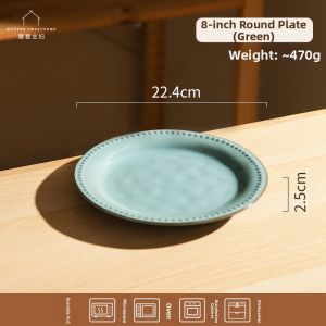 MODERN SWEETHOME | Ceramic Red Plate Western Dining Use