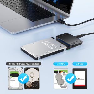 Congdi | SATA to USB 3.0 Cable USB to SATA III Hard Driver Adapter 2.5 3.5 Inch External HDD SSD USB A to Sata Cord Connector Converter