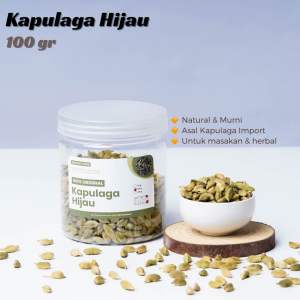 KAPULAGA HIJAU 100gr Biji Kapol 100 gram Kapul Green Cardamom India Kapolaga Rempah Herbal import