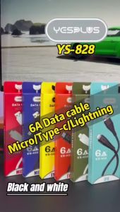 YESPLUS YS-828 1000MM 6A Fast Charge Data USB Cable For Micro/Type-C/IPH
