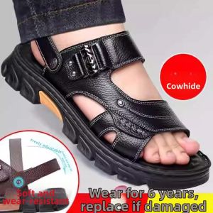 Jiaxun | Summer New Leather Anti-slip 2-in-1 Outdoor Sandals