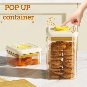 Pop-up Airtight Food Storage Containers with Lids Top Pop Container for Food Snack Container Box Food Snack Container with Leakproof Storage Box