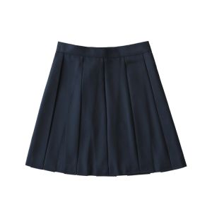 Empty Chestnut Ball JK Box Pleated Skirt Uniform Skirt Ten Pleated Basic Style Skirt Pure Color for Schools High Waist A- line Pleated Skirt