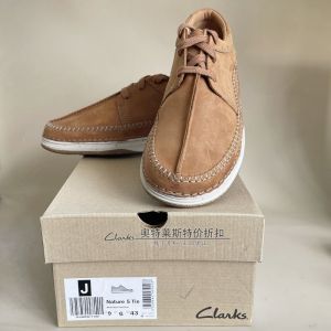 Clarks Qile Men New Arrival Shoelace Low Ankle Air Cushion Business Formal Casual Leather Shoes Nature 5 Tie