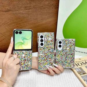for Samsung Galaxy Z Fold 8 ulart8/7/6 zflip8/7/6/5 Glitter Case Shining Sparkle Cute Bling Shockproof Protective Soft TPU Bumper Hard PC Back Case for Girls Woman Phone Cover for Samsung Galaxy Z Fold8