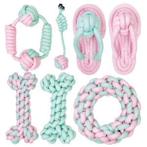 Dog Toy Molar Long Lasting Teddy Bichon Pomeranian Knot Toy Puppy Small Size Dogs Dog Chewing Rope Pet Supplies