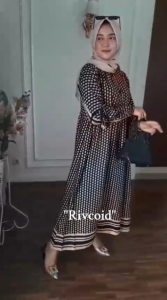 Gamis Rayon Motif Premium - Ravina Flow | Dress Muslimah Adem & Stylish