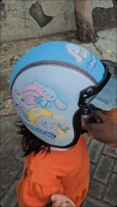 Helm Anak Bogo Motif Upin Ipin Usia 2-7 Tahun Lapis Kulit Sintesis