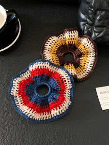 High-End Hand-Knitted Hair_ties for Women Fashionable Big Loop Elastics Hairs Ties Hair Wrap Fashionable Personality Headwear