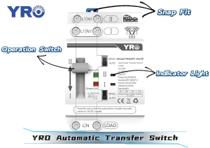 SOLAR ENERGY SE2P-63N ATS 63A 2P 220V สวิทช์สลับแหล่งจ่ายอัตโนมัติ เกาะราง DIN Dual Power Transfer Emergency Power Switch รับประกัน 1 ปี