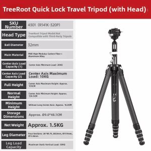 Falcam | Quick Lock Carbon Fiber Travel Tripod For Cameras