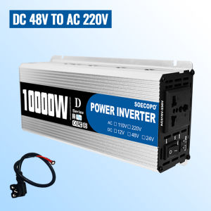 10000W/1100W Big Power Inverter 12v24v48V DC to 220VAC for Equipment Overload Alarm Construction/Truck/Farm Off-Grid Use