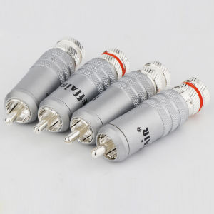 4PCS Silver Plated ปลั๊ก RCA แจ็ค Terminal Audio Connector เครื่องขยายเสียง CD DVD Connector Hifi Audio Cable Connector
