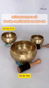 [Amrita] Chuông xoay Nepal tụng kinh-thiền định cao cấp 3 Size Họa Tiết Phật Thích Ca Mâu Ni-CXNP79-Chuông xoay Tây Tạng