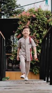 Baju Koko Al-Qorni Series Setelan Muslim Anak Laki-laki Lengan Pendek 1-10 Tahun El-fath