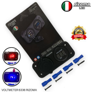 Voltmeter Digital Tanam Original Rizoma LED Plus USB Port Charger Universal Motor