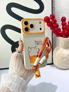 NAZHIMING | Winnie the Pooh Cute Cartoon Japanese INS Style All-Around Protection Phone Case with Strap