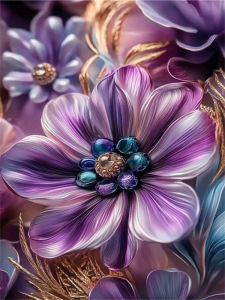 HUACAN Diamond Mosaic Novelties 2026 Flower Fantasy Anemone Diamond Painting Floral Handmade Square Round Drill Home Decor
