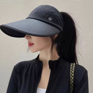 หมวกกันแดดพับได้สำหรับเดินทางชายหาดปีกกว้างรังสียูวีฤดูร้อนหมวกป้องกันอุปกรณ์เสริมกลางแจ้ง