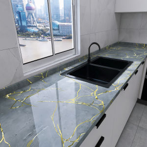Tem Dán PVC Tự Dính Chống Thấm Chống Dầu Và Chống Bắn Nước Trang Trí Tủ Bếp Và Mặt Bàn Phong Cách Hiện Đại