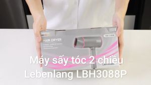 Máy sấy tóc LEBENLANG công nghệ ion chống xơ rối gấp gọn 2 chiều nóng lạnh công suất 2100W model LBH3088 - hàng chính hãng