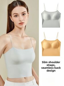 Miiow | Cat Woman Strap Vest Womens Summer Thin Pad Bra Integrated Tube Top Beautiful Back Underwear Base Layer Outerwear