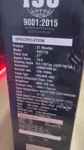 Màn hình máy tính VSP VU271Q 27inch 2K QHD IPS 1ms 165Hz - Hàng Chính Hãng