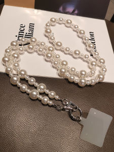 Fashionable Long Pearl Phone Strap Womens Crossbody Bag Universal Heavy Duty Mobile Phone Accessories Luxury Minimalist Design