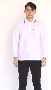 Noveli Wear Kaos Polo Pria Saku Lengan Panjang | Kaos Berkerah Pria Polo Shirt Seragam Polos
