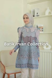BATIK KERJA WANITA TUNIK BATIK WANITA MODERN MOTIF AKARWANGI SIZE SMLXLXXL3XL