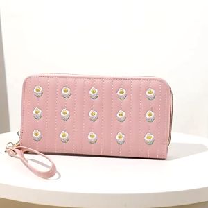 Ví nữ dài cầm tay 2 khóa thêu hoa cao cấp BAG U VD5HOA118