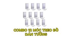 Combo 12 móc treo đồ dán tường gạch men kính HOBBY V11512 có sẵn keo dán 3M siêu dính