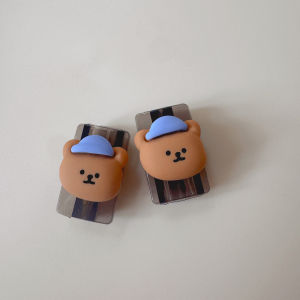 Blue Hat Bear 40W Charger Protective Case Suitable for iPhone 17/16 Fast Charging Head Protective Cover Cartoon Style TPU Material