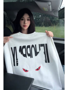 เสื้อยืดแขนยาวลายตัวอักษรสัมผัสวิสโคสสไตล์ย้อนยุคสไตล์อเมริกันสำหรับผู้ชาย เสื้อฮู้ดแบบลำลองสำหรับวัยรุ่น