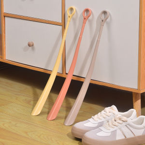 Long 47cm Hanging Ring Shoehorn Pregnant Woman Long Handled Lifter Elderly Shoe Spoon Lazy People Shoe Spatula Shoe Horns