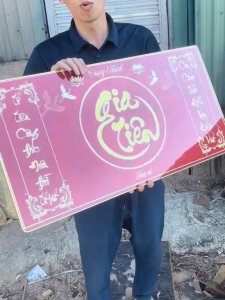 Tranh Gia Tiêncửu huyền thất tổTreo Phòng Thờ Đẹpchất liệu tráng gương sáng bóng