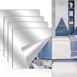 10/20pcs 15*15cm Acrylic Mirror Stickers / Square Rounded Corners Flexible Split Mirrors / Bathroom Living Room Soft Mirror Wall Stickers / DIY Decorative Mirror