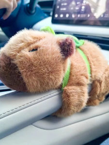 Car Dashboard Decorative Doll Capybara Toy Electric Tram Zhe007x Steering Wheel Decoration Interior Car Accessories Stress Relief