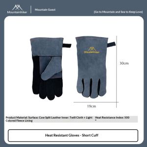 Leather Flame Retardant Gloves방염장갑Welding Gloves Heat Insulation Anti-cut Woodstove Fireplace Barbecue Baking Camping 용접