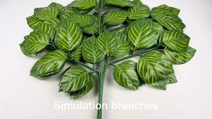 12pcs Artificial mango leaf project to beautify indoor artificial tree green leaves