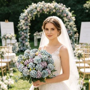Silk Artificial Flowers Hydrangea Wedding Bridal Bouquet Home Room Festival Outdoor Garden Bonsai Arch Diy Gifts Festival Decora