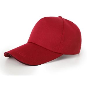 Embroidery label Baseball Cap for Women Men Red Cotton Hats Outdoor Fashion Cool Vintage Top Hat Peaked Caps