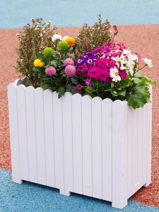 Flower Box Square Balcony outside Courtyard Planter Planting Box Outdoor Plastic Planting Basin Flower Jar Fence Flower Pot